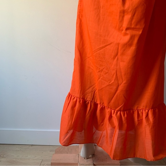 Orange Embroidered Women's Nightgown - Picture 5 of 10